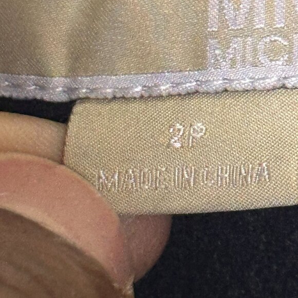 Michael Kors Wool Blend Coat Jacket Women 2P Black Full Zip Outerwear Fall Gold - Picture 5 of 16